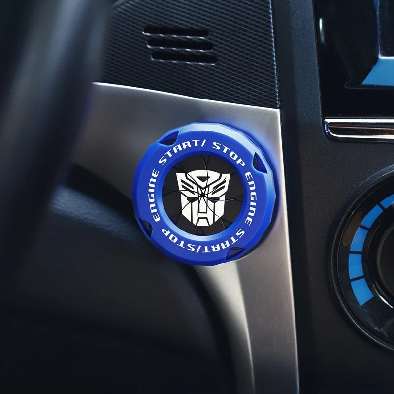 1pc Universal Car Engine Start Button Cover, Car Stickers Interior Decor, Car Motorcycle Ignition Key Switch Cover(Autobots)
