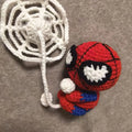 Handmade Crochet Spider Man Doll Yarn Woven Finished Keychain Car Bag Hanging Pendant Decorative Ornament Gift For Friend