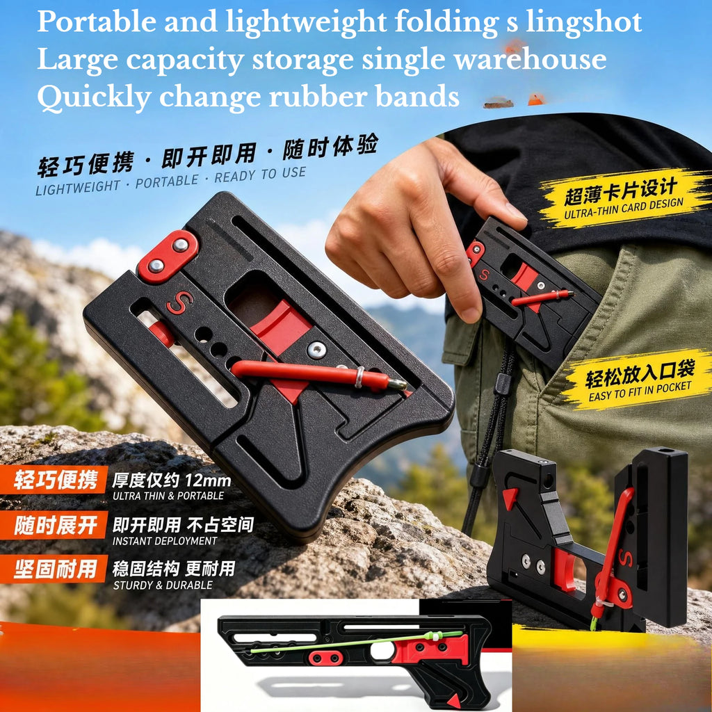 Portable Automatic Foldable Outdoor Non Competitive and Upgraded New Non-metallic Hunting Tool with Rubber Bands