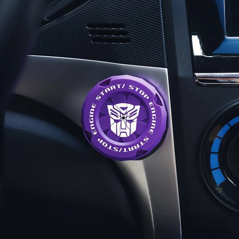 1pc Universal Car Engine Start Button Cover, Car Stickers Interior Decor, Car Motorcycle Ignition Key Switch Cover(Autobots)