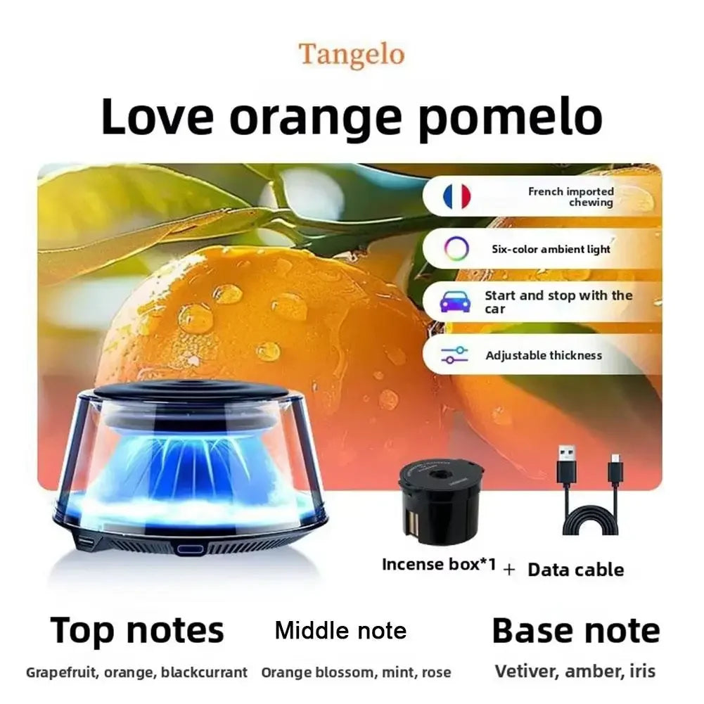 Smart Car Aromatherapy Diffuser Auto Spray Ambient Snow Cloud View Air Freshener Perfume Mountain Light S8Y2