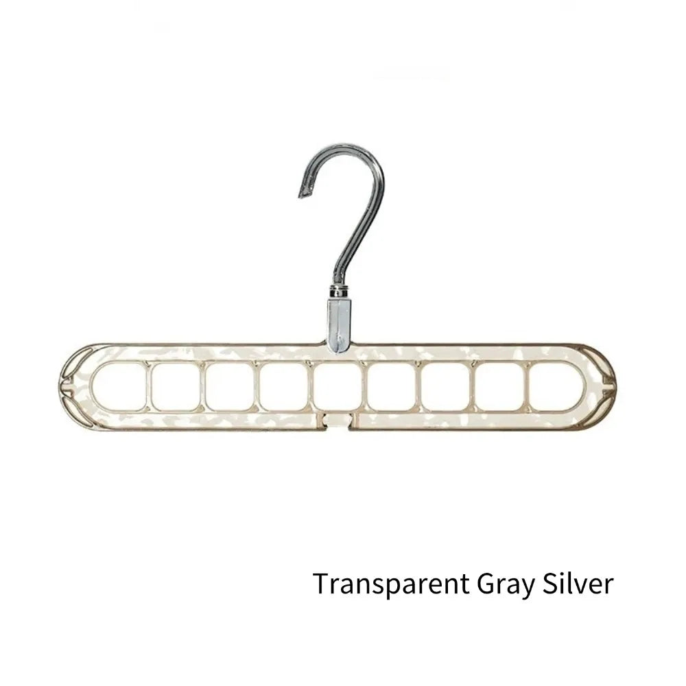 Thickened 9-Hole Foldable Clothes Hanger Multifunctional Magic Hanger Space Saving Wardrobe Organizer Transparent Hanging Rack