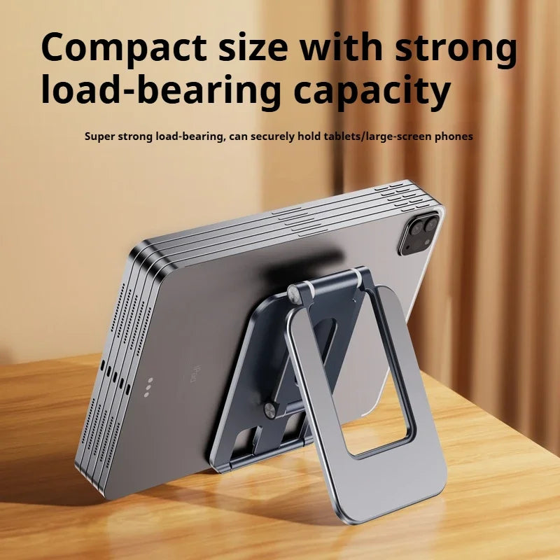 Folding Aluminum Phone Stand For Iphone Samsung Solid Support Holder For Huawei Xiaomi Metal Table Holder Universal Phone Holder