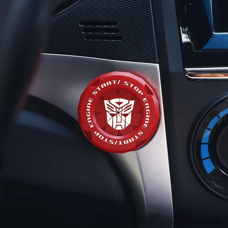 1pc Universal Car Engine Start Button Cover, Car Stickers Interior Decor, Car Motorcycle Ignition Key Switch Cover(Autobots)