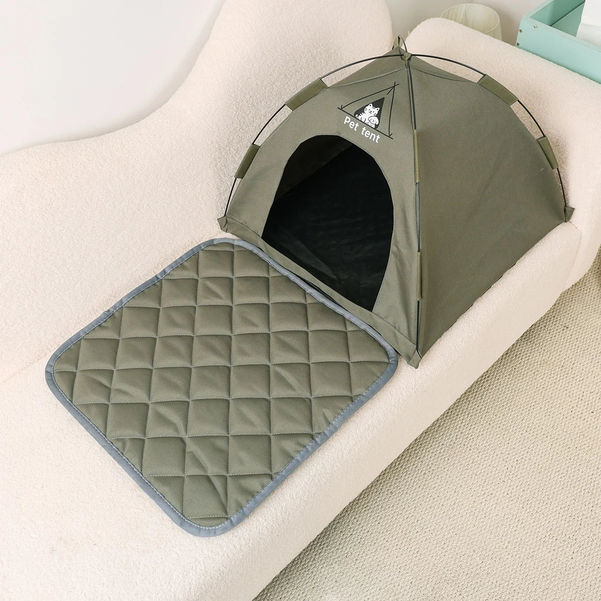 Dog/Cat Tent Bed,Pet Waterproof Teepee House,Breathable Washable Indoor/Outdoor Pet Tent for Kitty,Puppy,Bunny and Small Animal
