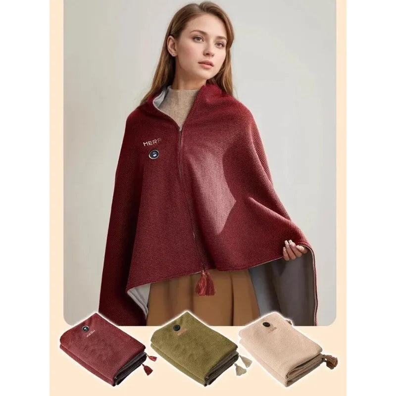 Heating USB Electric Blanket Portable Warm Blanket Washable Shoulder Knee Dual-Use Fast Heating Winter Home Camping Warm Blanket