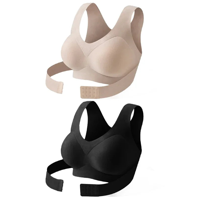 FallSweet Wireless Posture Correction Bra for Women Seamless Push Up Bralette with Cross Back Support for Daily Shaping Lingerie