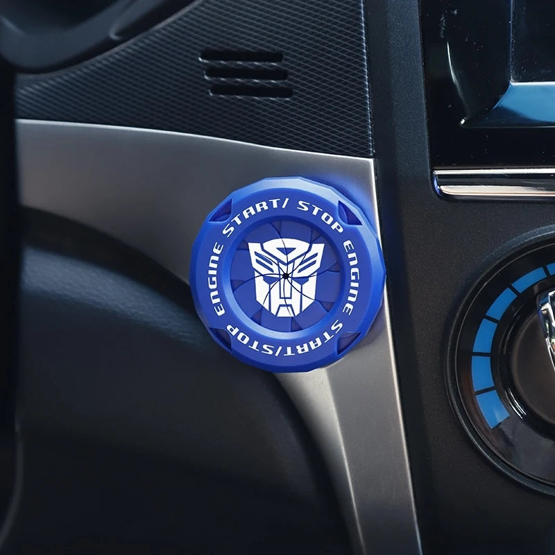 1pc Universal Car Engine Start Button Cover, Car Stickers Interior Decor, Car Motorcycle Ignition Key Switch Cover(Autobots)