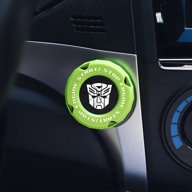 1pc Universal Car Engine Start Button Cover, Car Stickers Interior Decor, Car Motorcycle Ignition Key Switch Cover(Autobots)