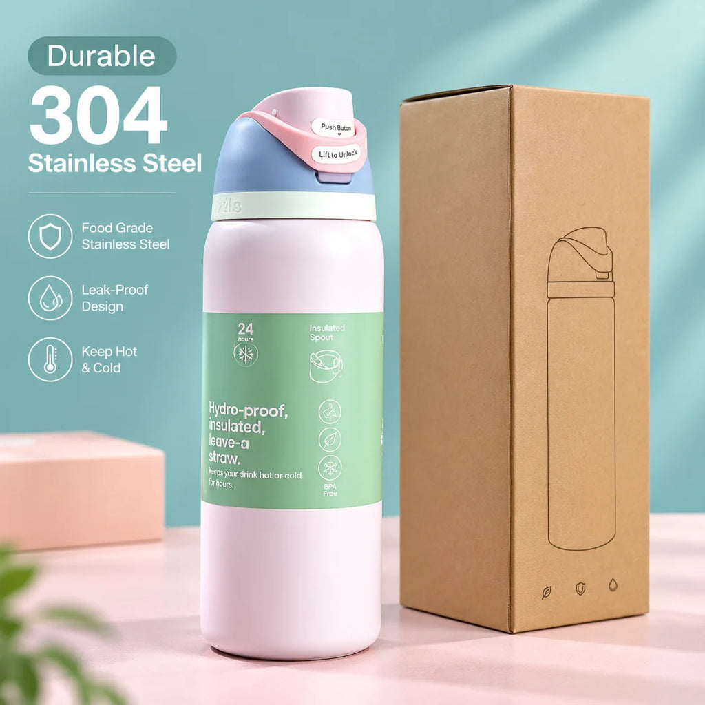 New Sports Water Cup 24Oz Insulated Stainless Water Bottle With Lid Insulated Stainless Water Bottle With for Sports and Travel