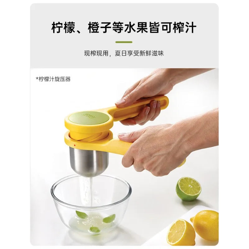 Multi-functional manual potato, garlic, and lemon masher - spinning crusher & crusher