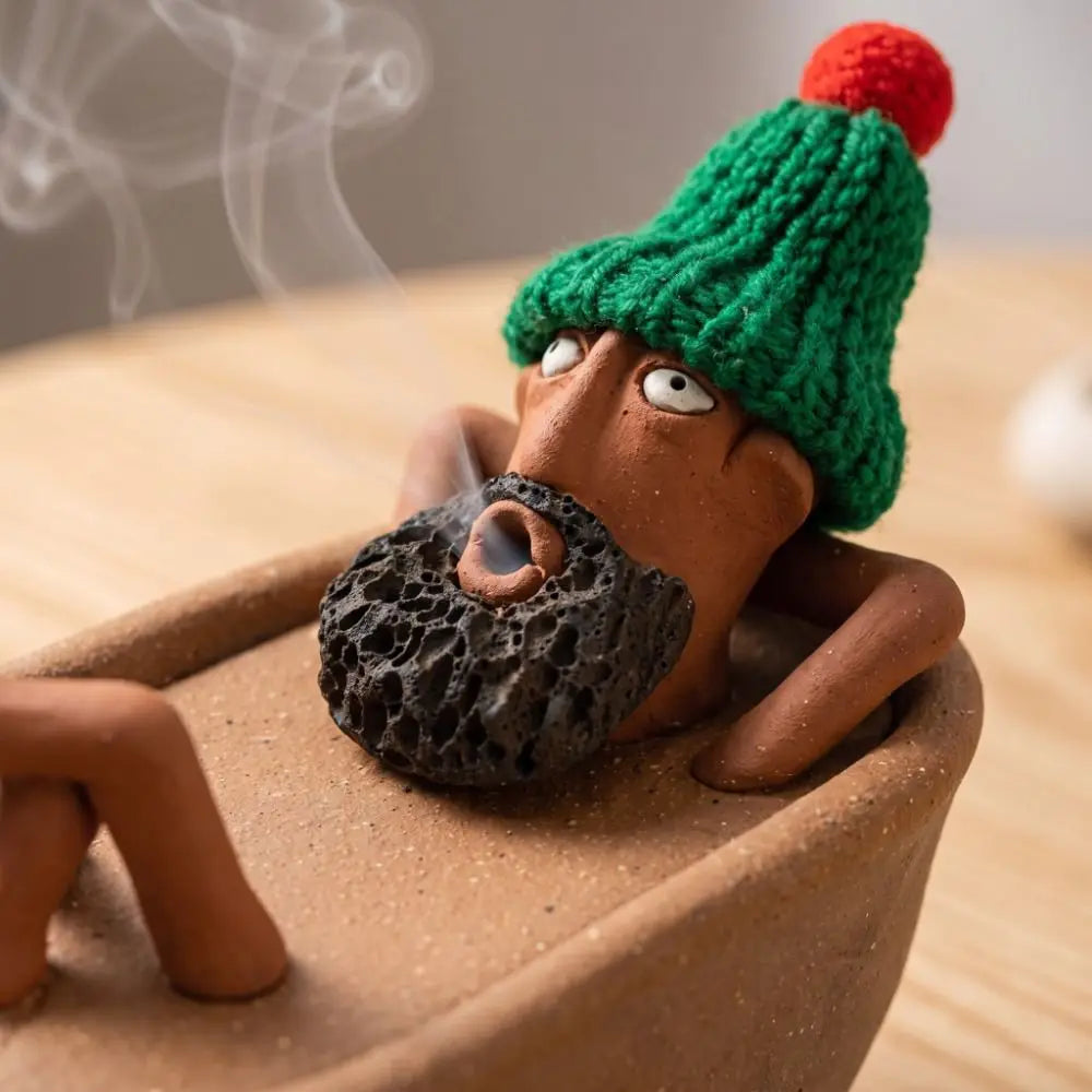 Funny Bath Man Incense Burner Desk Ornaments Home Decor Bathtub Incense Holder Creative Resin Aromatherapy Incense Holder
