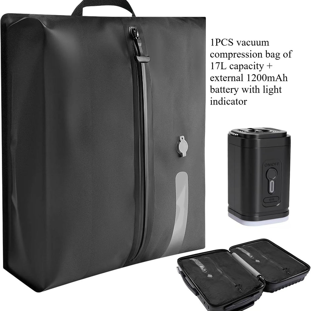Automatic Vacuum Bag Built-in Air Pump Reusable Storage Bag Folding Outdoor Travel Compression Bag for Suitcases Backpack
