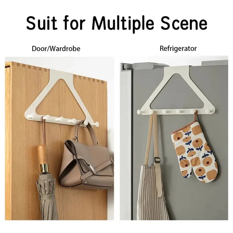 A67P-Triangular Door Hook Wall Mounted, Punchfree, Traceless Hanger For Coats, Hats, Bags, And More