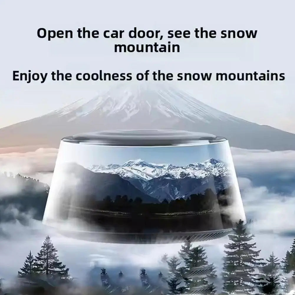 Smart Car Aromatherapy Diffuser Auto Spray Ambient Snow Cloud View Air Freshener Perfume Mountain Light S8Y2