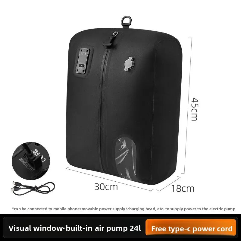 Automatic Vacuum Bag Built-in Air Pump Reusable Storage Bag Folding Outdoor Travel Compression Bag for Suitcases Backpack