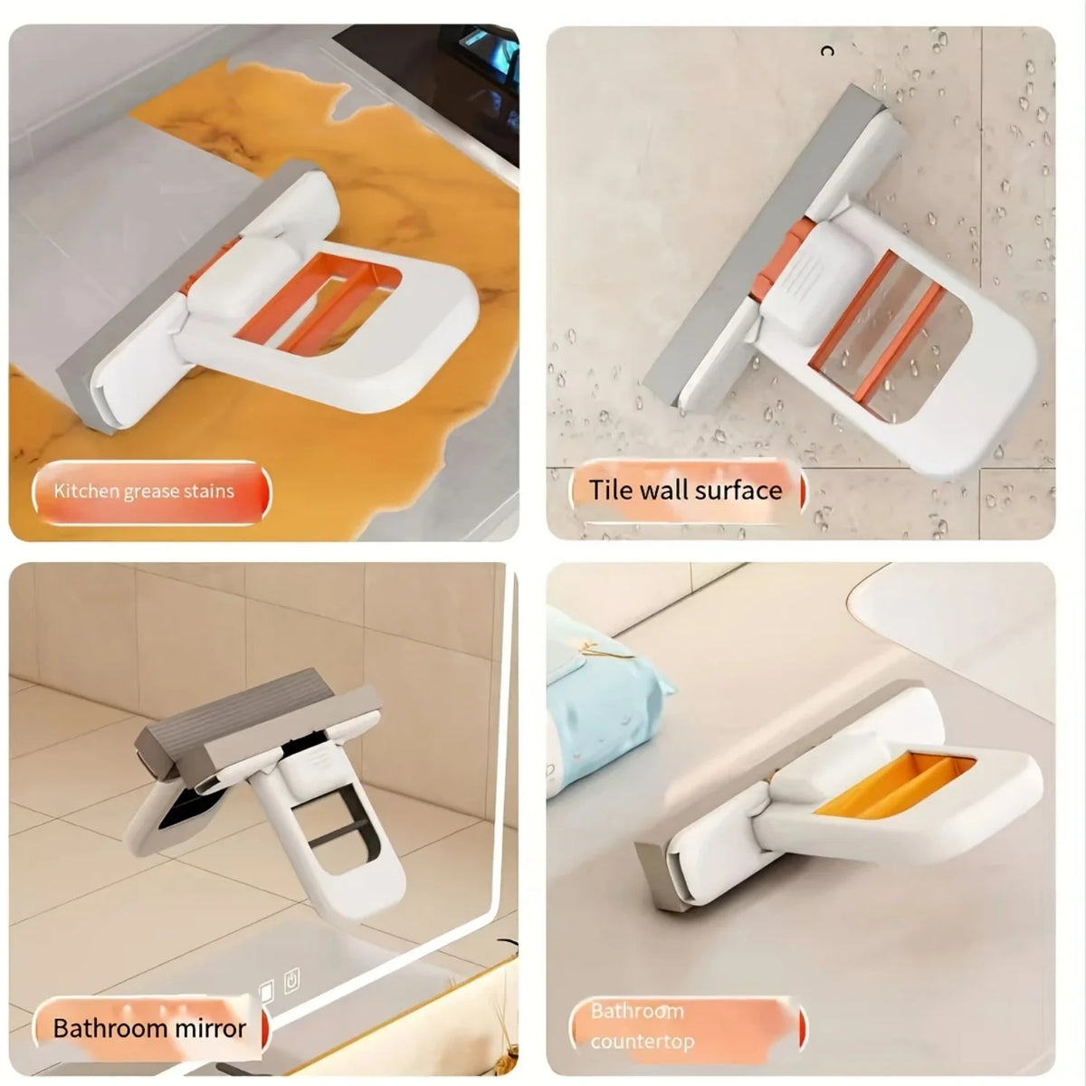 Mop and Sponge Sets Self Squeezing Mini Handheld Sponge Mop Foldable Desktop Cleaning Tool for Bathroom Kitchen Tabletop Glass
