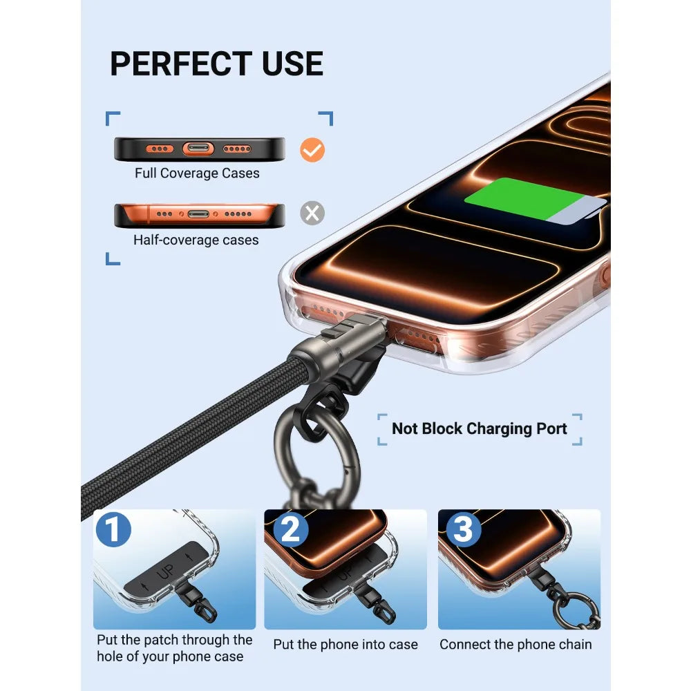 AUFU 240W USB C to Type C Cable Universal Phone Lanyard 5A Quick Charge Data Cable for iPhone17 Macbook Xiaomi Short Wrist Strap