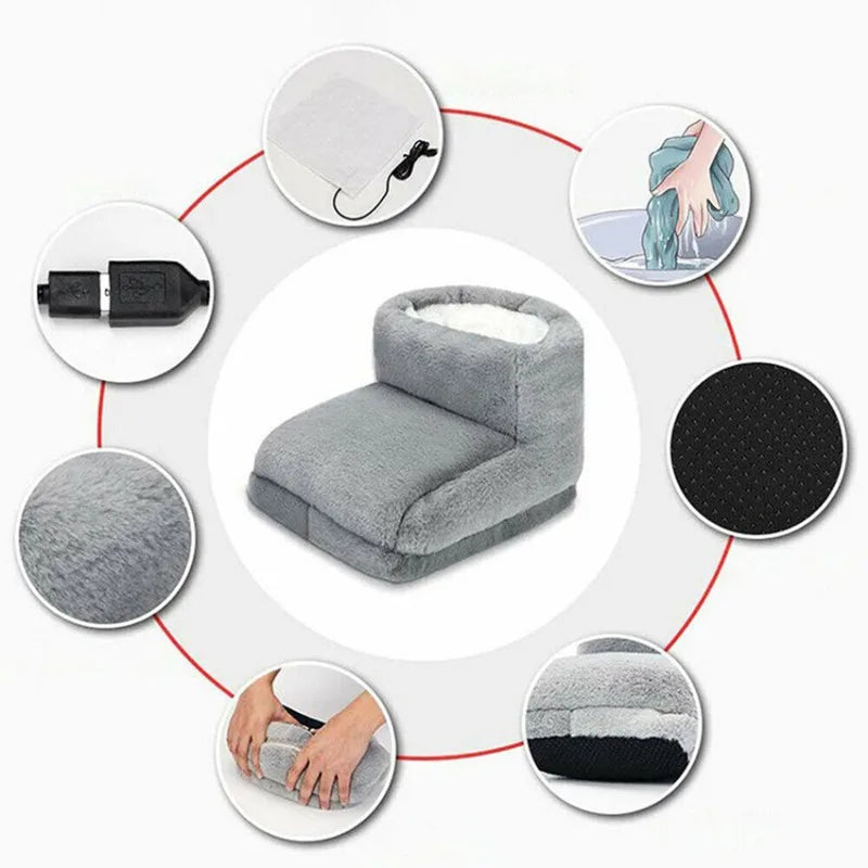 Electric Foot Warmer High Top Thick Plush USB Charging Energy Saving Hot Water Bag Suitable for Office Home Warm Foot Treasure
