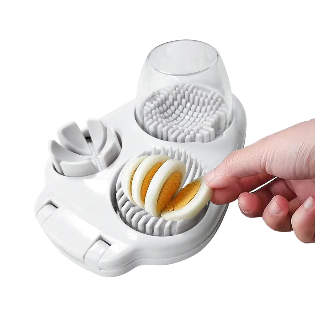 1PC-Egg Slicer, Cracker, Fancy Egg Cutter, 3-in-1 Egg Cutting Tool