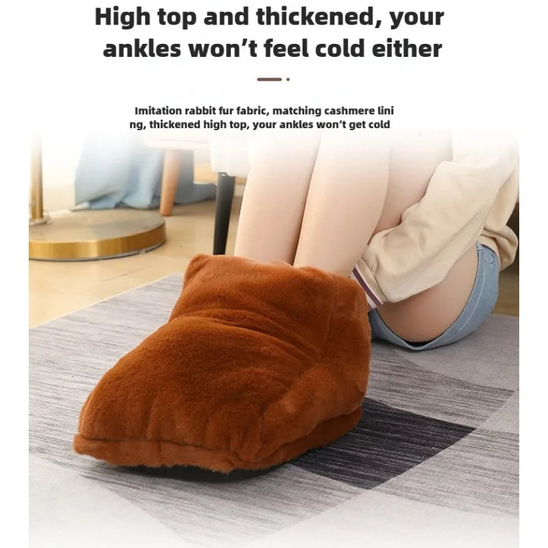 Electric Foot Warmer High Top Thick Plush USB Charging Energy Saving Hot Water Bag Suitable for Office Home Warm Foot Treasure