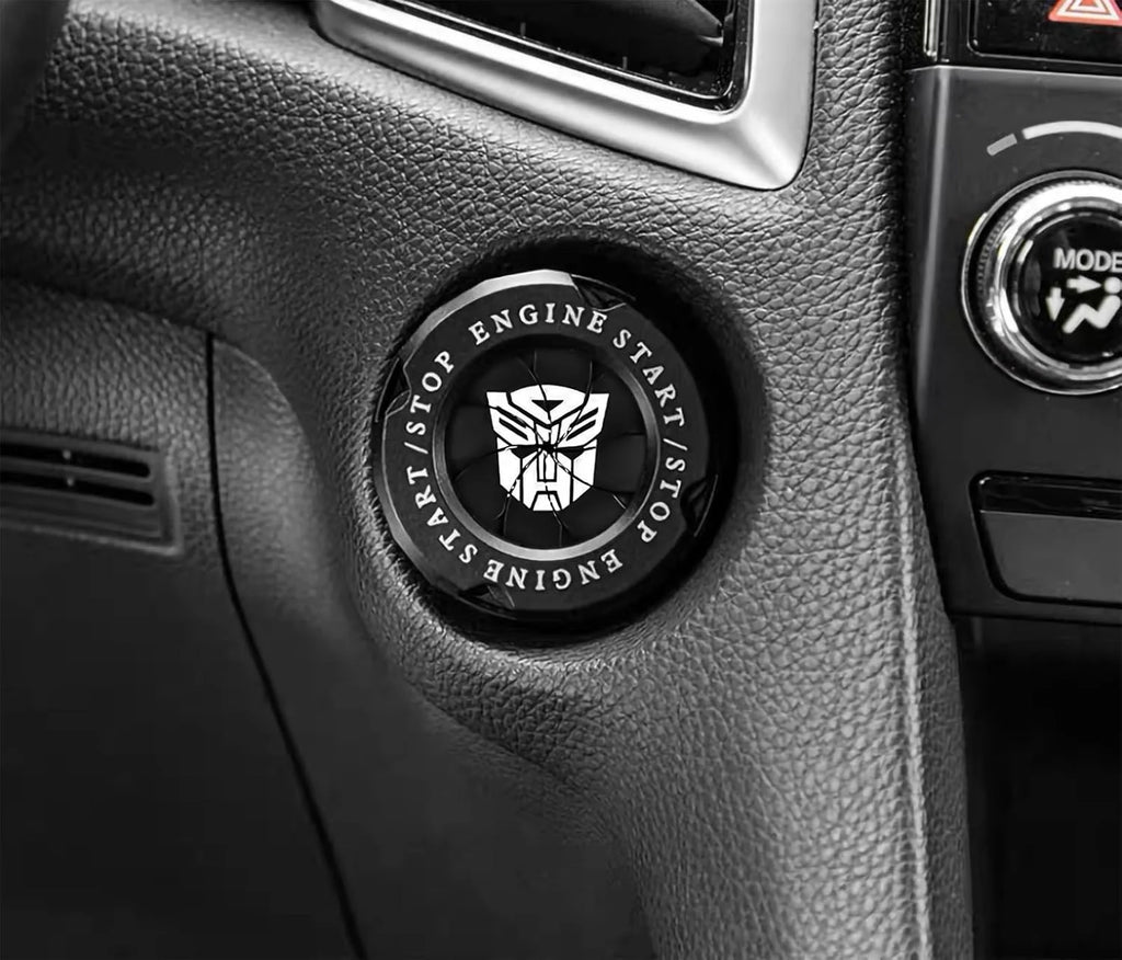 1pc Universal Car Engine Start Button Cover, Car Stickers Interior Decor, Car Motorcycle Ignition Key Switch Cover(Autobots)