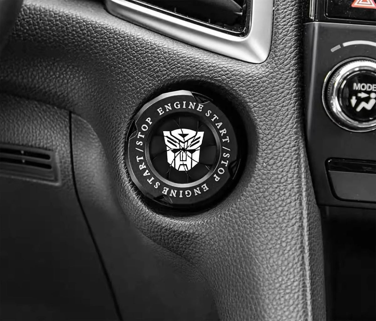 1pc Universal Car Engine Start Button Cover, Car Stickers Interior Decor, Car Motorcycle Ignition Key Switch Cover(Autobots)