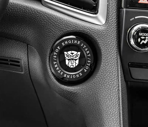 1pc Universal Car Engine Start Button Cover, Car Stickers Interior Decor, Car Motorcycle Ignition Key Switch Cover(Autobots)