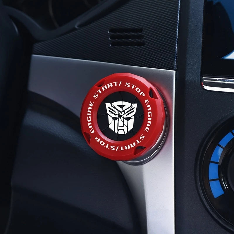1pc Universal Car Engine Start Button Cover, Car Stickers Interior Decor, Car Motorcycle Ignition Key Switch Cover(Autobots)