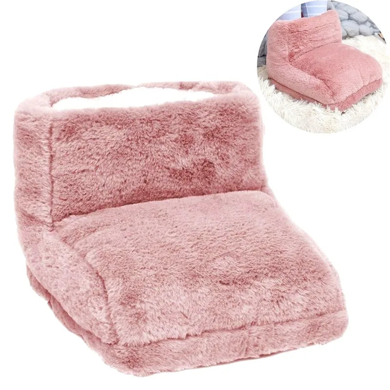 Electric Foot Warmer High Top Thick Plush USB Charging Energy Saving Hot Water Bag Suitable for Office Home Warm Foot Treasure