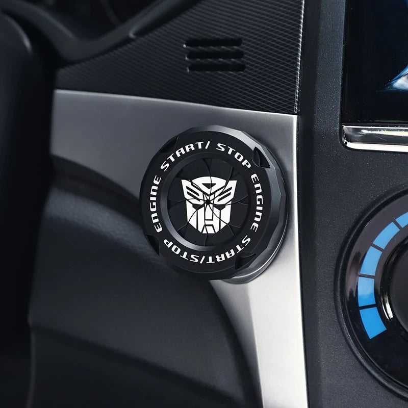 1pc Universal Car Engine Start Button Cover, Car Stickers Interior Decor, Car Motorcycle Ignition Key Switch Cover(Autobots)