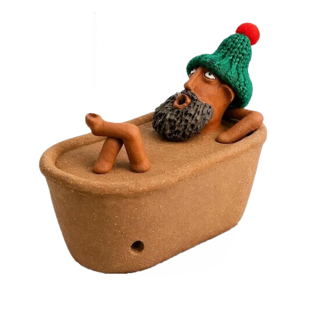 Funny Bath Man Incense Burner Desk Ornaments Home Decor Bathtub Incense Holder Creative Resin Aromatherapy Incense Holder