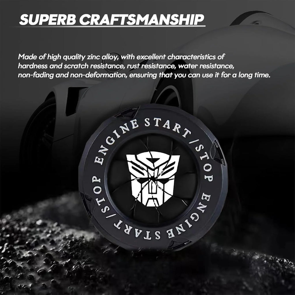 1pc Universal Car Engine Start Button Cover, Car Stickers Interior Decor, Car Motorcycle Ignition Key Switch Cover(Autobots)