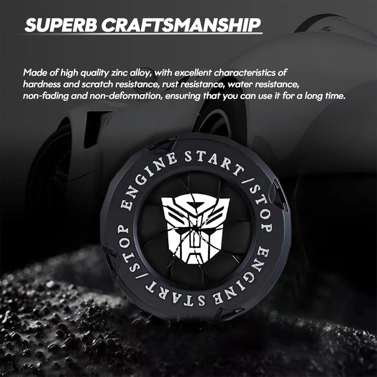 1pc Universal Car Engine Start Button Cover, Car Stickers Interior Decor, Car Motorcycle Ignition Key Switch Cover(Autobots)
