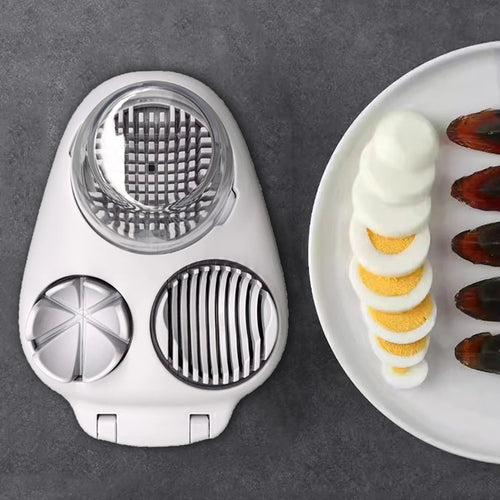 1PC-Egg Slicer, Cracker, Fancy Egg Cutter, 3-in-1 Egg Cutting Tool
