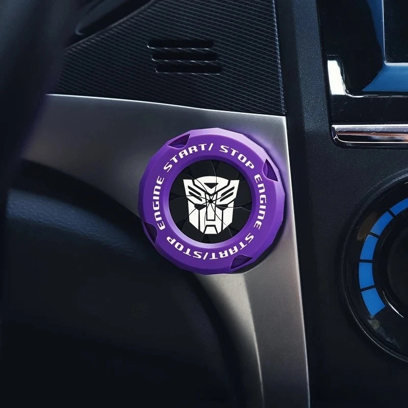 1pc Universal Car Engine Start Button Cover, Car Stickers Interior Decor, Car Motorcycle Ignition Key Switch Cover(Autobots)