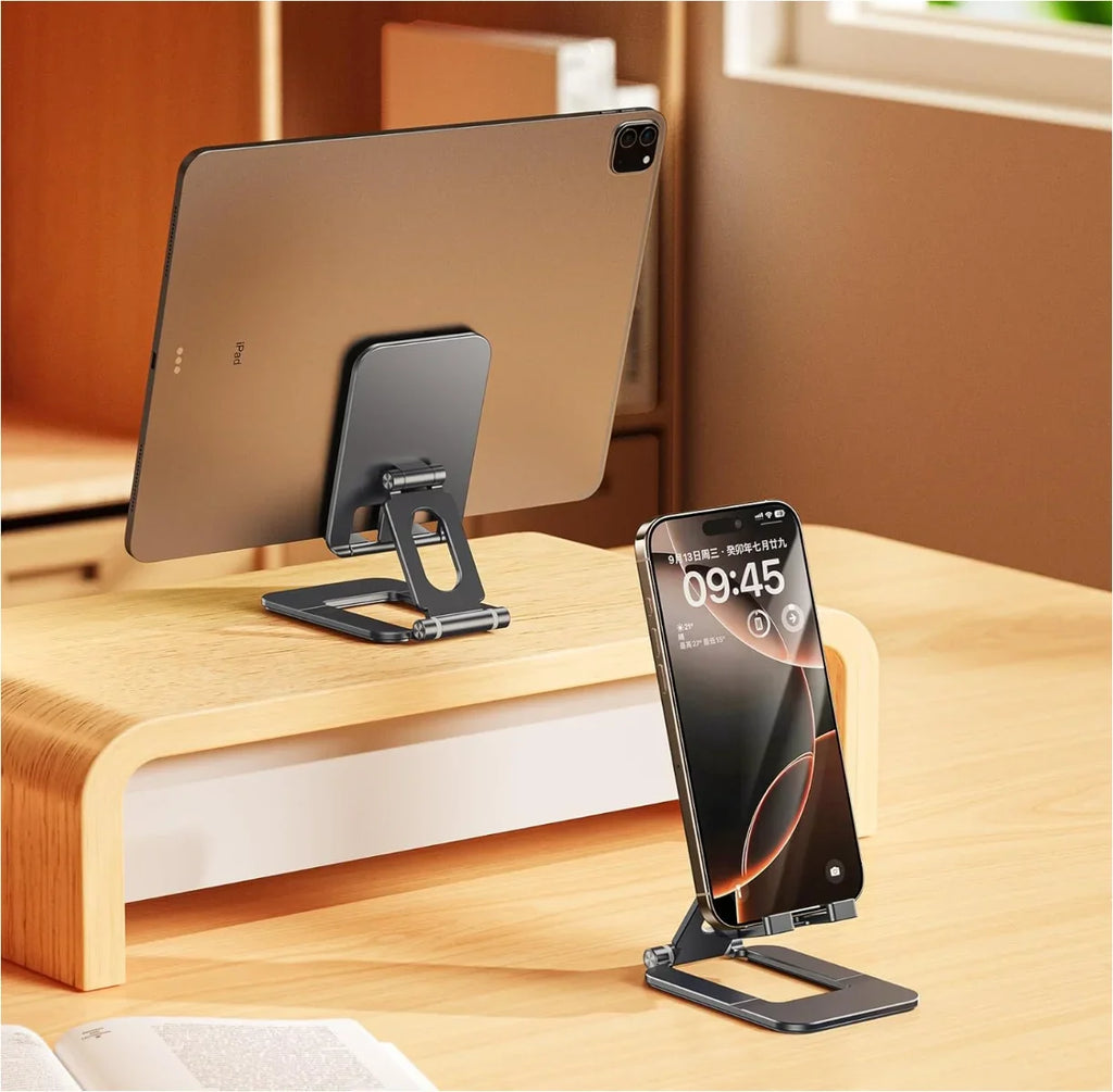 Folding Aluminum Phone Stand For Iphone Samsung Solid Support Holder For Huawei Xiaomi Metal Table Holder Universal Phone Holder