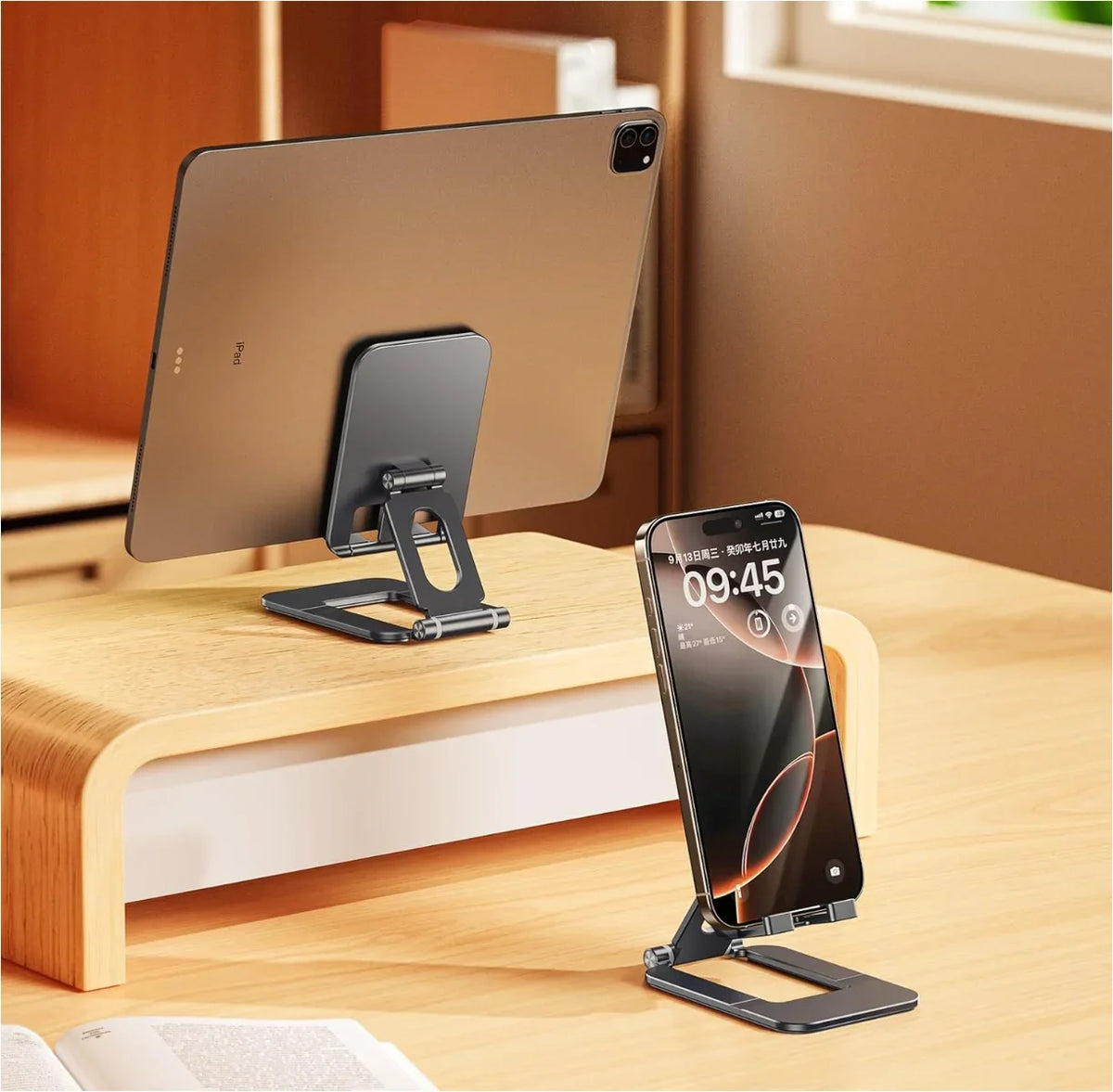 Folding Aluminum Phone Stand For Iphone Samsung Solid Support Holder For Huawei Xiaomi Metal Table Holder Universal Phone Holder
